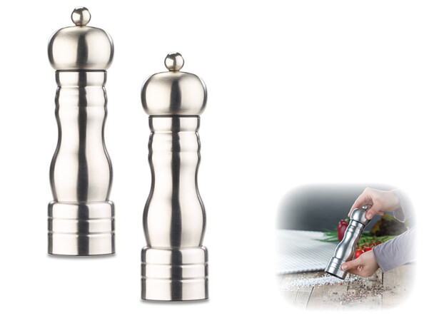 Moulin poivre et sel en inox design Rétro - x2