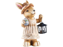 Lapin décoratif étanche avec lanterne et oeuf