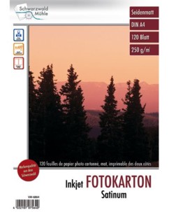 120 feuilles papier photo double face mat A4 - 250 G Schwarzwald Mülhe